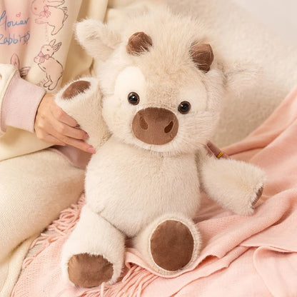 Adorable Highland Cattle Plush Toy 45cm - Huggable Running Cow Stuffed Animal Made with Premium Soft Fabric, Soothing Companion