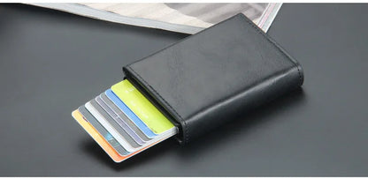Pop Up Credit Card Holder Wallets Men Slim Rfid Blocking CardHolder Wallet for Men Card Money Bag Purse PU Leather Short Wallets