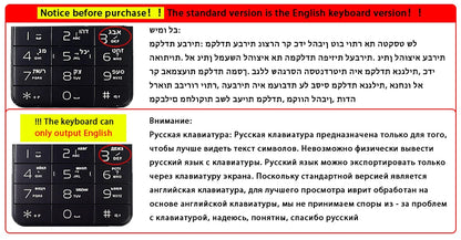 DOOV R70 4G Smart Touch Screen Keypad Mobile Phone Without Camera 6GB+128GB 2600mAh 4.0 Inch Smartphone Android Hebrew Keyboard