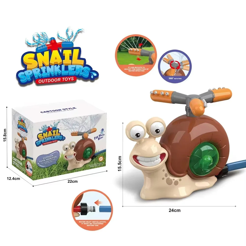 Water Spray Outdoor Toy Snail Sprinkler Backyard Garden Water Toys Summer Yard Cartoon Splash Sprinkler Baby Bath Toy for Kids