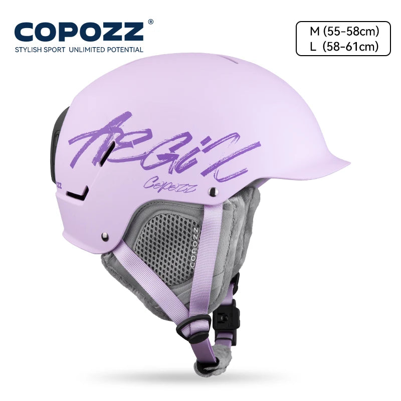 COPOZZ Certificated Ski Helmet Husband Integrally-Molded Snowboard Helmet with Magnetic Bukcle Motorcycle Snow Men Women Adult