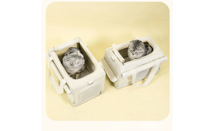 Pet Carrier with Telescopic Handle Foldable Pet Carrier Trolley Travel Bag Portable Long-Lasting for Cats, Outings