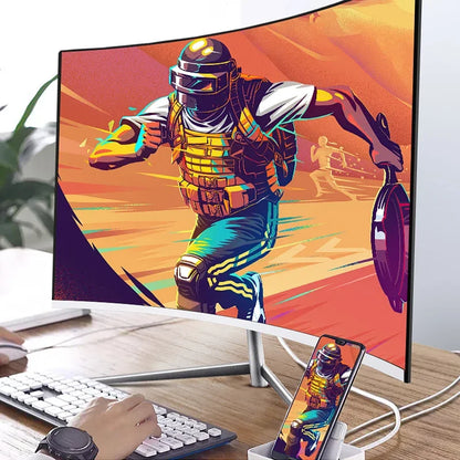24 Inch Curved 100Hz Monitor Gaming MVA FHD 1080P Computer Display 3000R HDMI/VGA DCR Eye Protect VESA 100*100 2ms Response