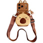 For iPhone 17 16 15 14 13 12 11 XR Xs 6 6s 7 8 SE Pro Max mini Plus e Capybara head Wallet Case With Accessories