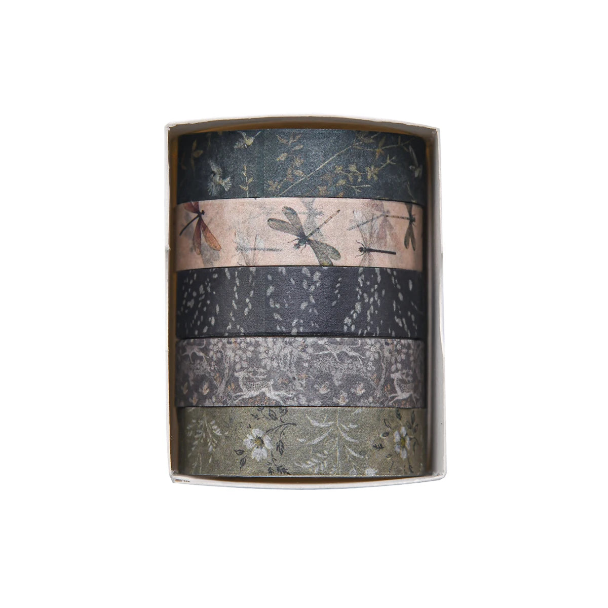 5 Rolls/Box Forest Plant Print Washi Tape Handmade Diy Diary Photo Album Decoration Masking Tape Set