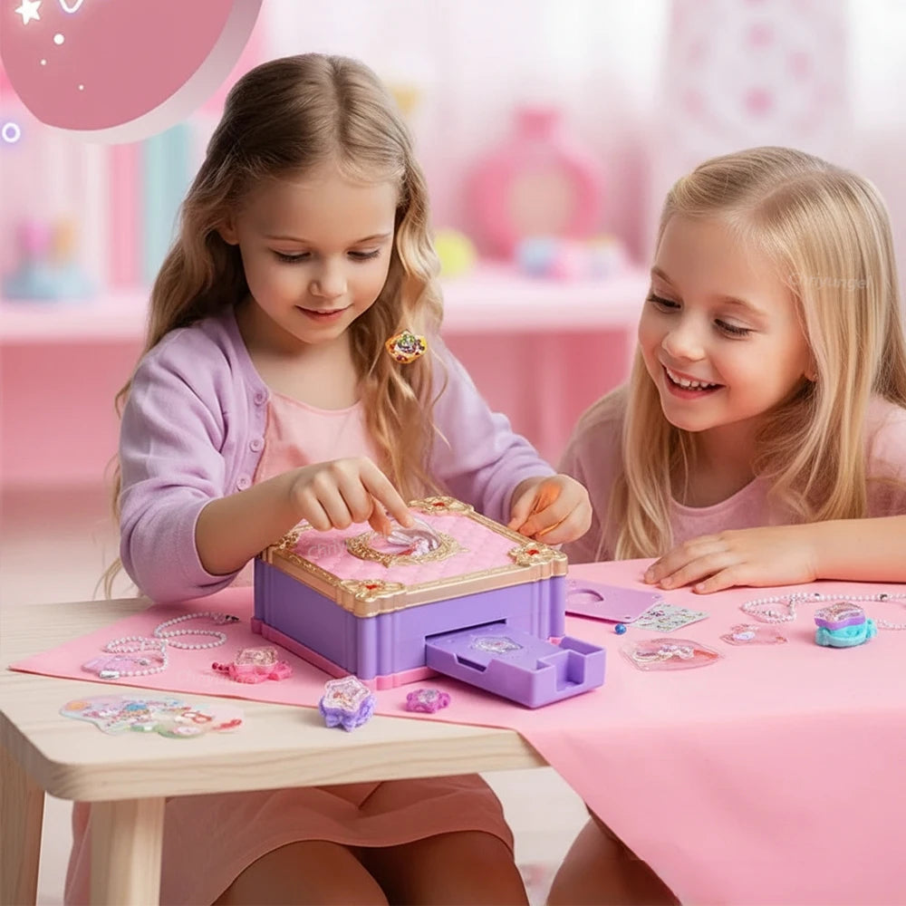 Chriyungel DIY Jewelry Making Kit for Girls 3D Magic Bracelets Rings Keychains Creative Craft Box Set Xmas Birthday Gift for Kid