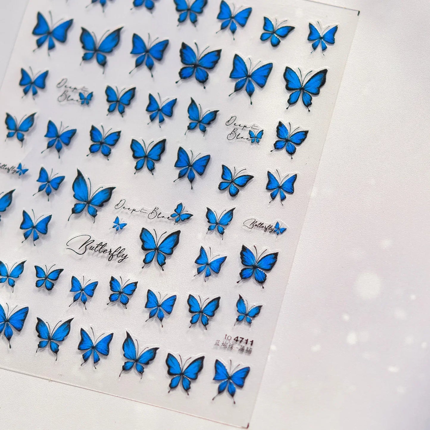 Jelly Butterfly 5D Nail Art Sticker Rhinestone Crystal Charming Shiny Insect Animals DIY Self Adhesive Decoration Manicure Decal