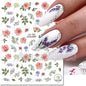 3d Nails Art Decals Spring Fruits Pink Full Tips Peony Magnolia Flowers Adhesive Sliders Stickers Decoration For Nails Manicure