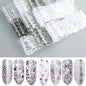 16Pc Holographic Nail Foil Set Starry Transfer 20*4cm Sticker Laser Flowers Leopard Mix Design Decal DIY Nail Art Decoration