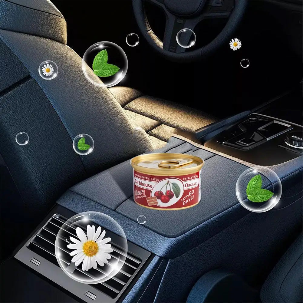 Organic Car Air Freshener Cans Long Lasting Fragrance Fiber Block Odor Eliminator for Auto Home Closet Bubble Gum & Coffe Scent