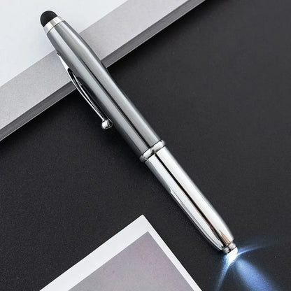 New 3in1 Multi-function Pen Capacitive Pen with LED Light 1.0mm Ballpoint Pen Stationery Screen Touch Gadgets Construction Tools