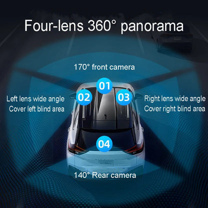 4K 4CH Hidden Dash Cam with APP Night Vision Motion Detection 24/7 Parking Monitor G-Sensor Loop Recording WDR Blackbox Car DVR