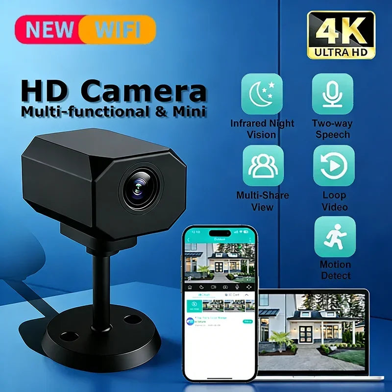 Lenovo 4K HD WiFi Camera AP Hotspot Remote Monitor Small Camcorder Home Security Surveillance Real-time Viewing Smart Camera