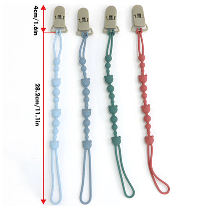 Soothing Pacifier Anti-chain Baby Stroller Teether Anti-loss Chain Baby Silicone Pacifier Clip Toy Biting Glue Lanyard
