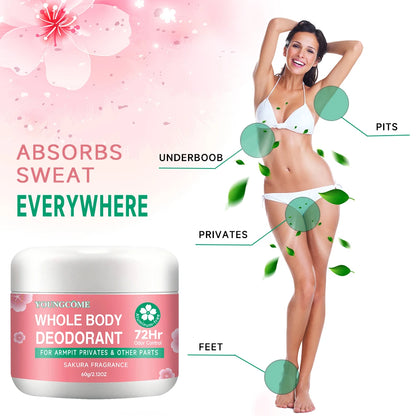 Natural Whole Body Deodorant for Men & Women - 72H Long Lasting Odor Protection, Aluminum-Free, Moisturizing & Gentle for Sensit