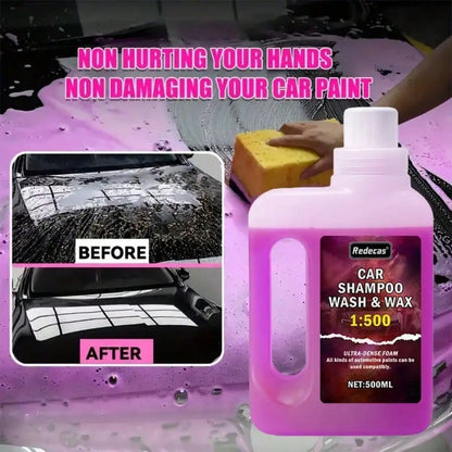 500ml Pink Foam Car Wash Soap, High-Concentration Wax Builds Ceramic Coating, Nourishes & Protects All Car Paint