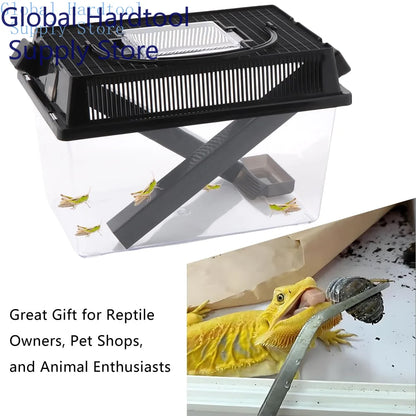 Insect Breeding Box Clear Cricket Keeper Escape Proof Reptile Feeder Habitat Ventilated Bug Terrarium Container Easy Clean