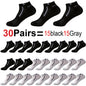 Men's Anti-Slip Boat Socks-5Pair Block Print Ankle Socks for Business & Sports, Breathable Sweat Resistant Anti-odor Comfortable