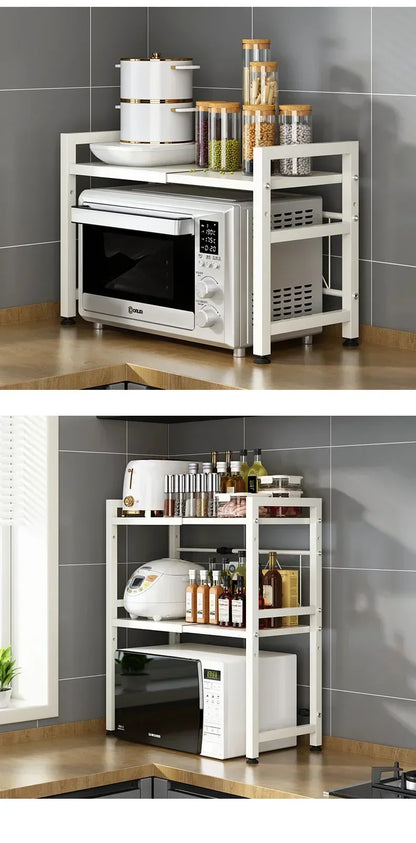 Household Microwave Oven Rack Kitchen Countertop Oven Rack Seasoning Storage Rack Holder Stand Storage Furniture