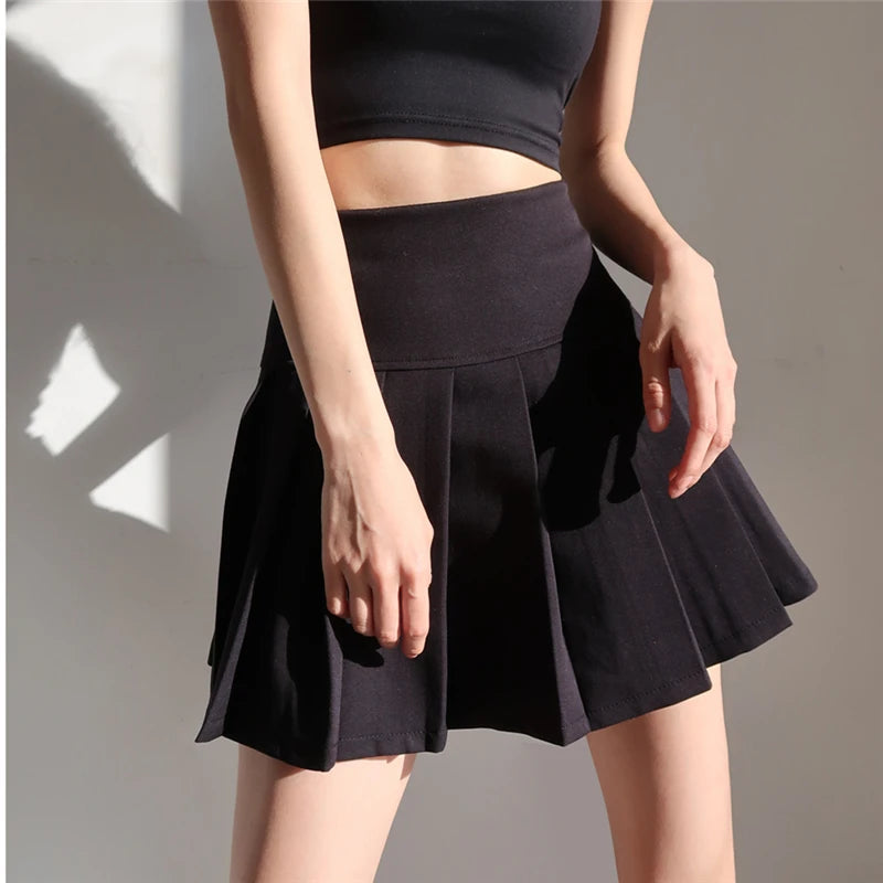 Mini Skirts Womens 2024 Summer Japanese School Pleated Skirts High Waist Kawaii Cute Skirt Uniform Harajuku