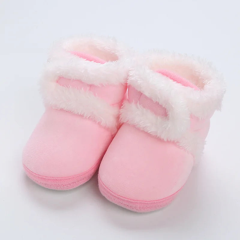 Newborn Baby Girls Boys Soft Booties Solid Pompom Snow Boots Infant Toddler Newborn Warming Shoes New Fashion Comfortable Shoes