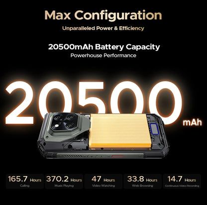 World Premiere DOOGEE V Max Play 5G Projector Rugged Phone 20500mAh Dual Camping Lights Dimensity 7300 16GB+512GB NFC Smartphone