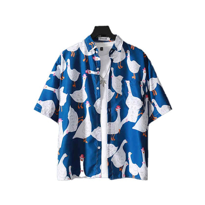 2025 Summer Men's Panda Hawaiian Shirts Loose Breathable 3d Printed Short Sleeve Beach Casual Shirts Hip Hop Streetwear