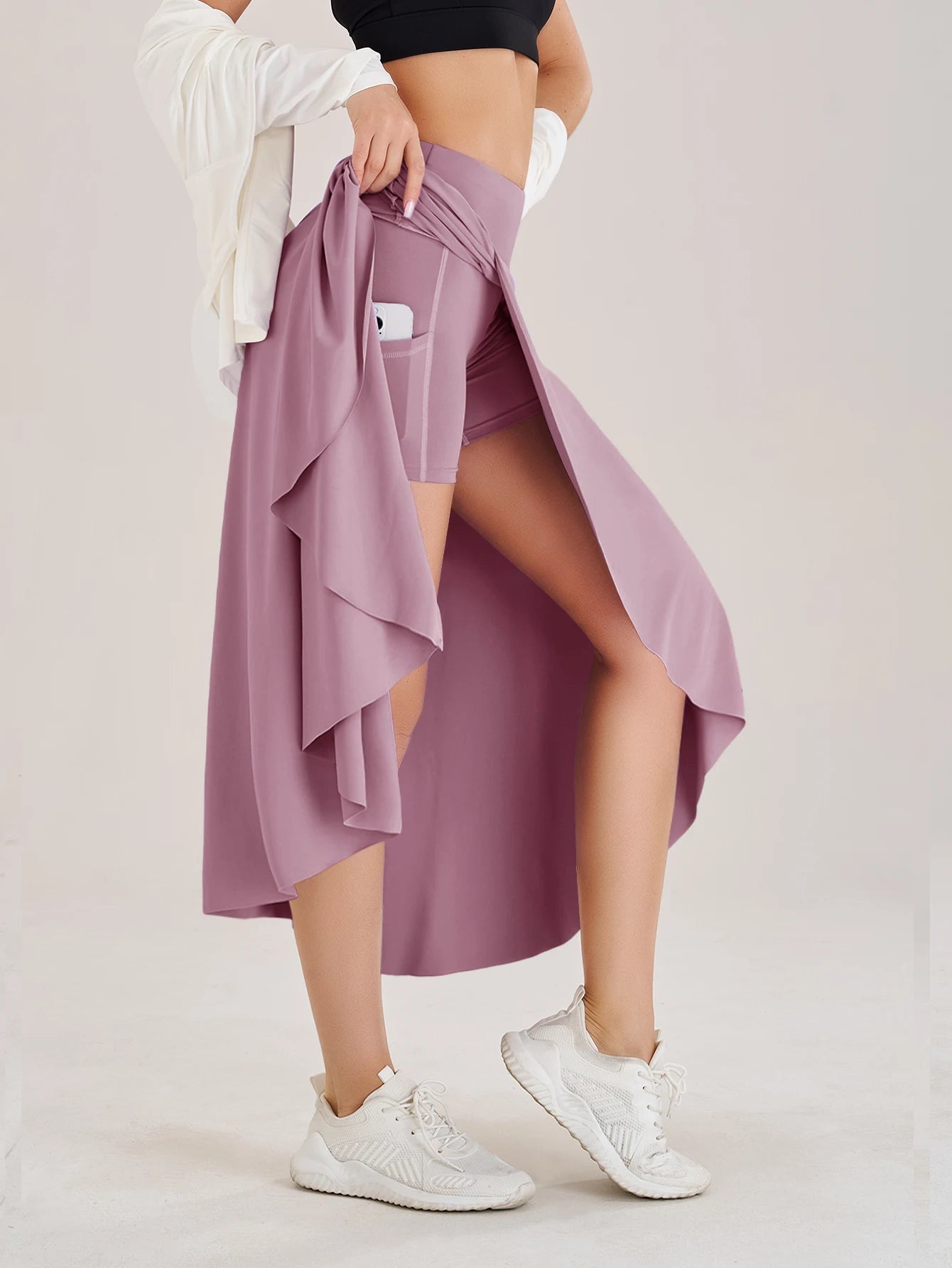 Summer Women Golf Tennis Dance Fitness Long Skirts Quick Drying Solid Female Lining High Waist Long Skirts Shorts