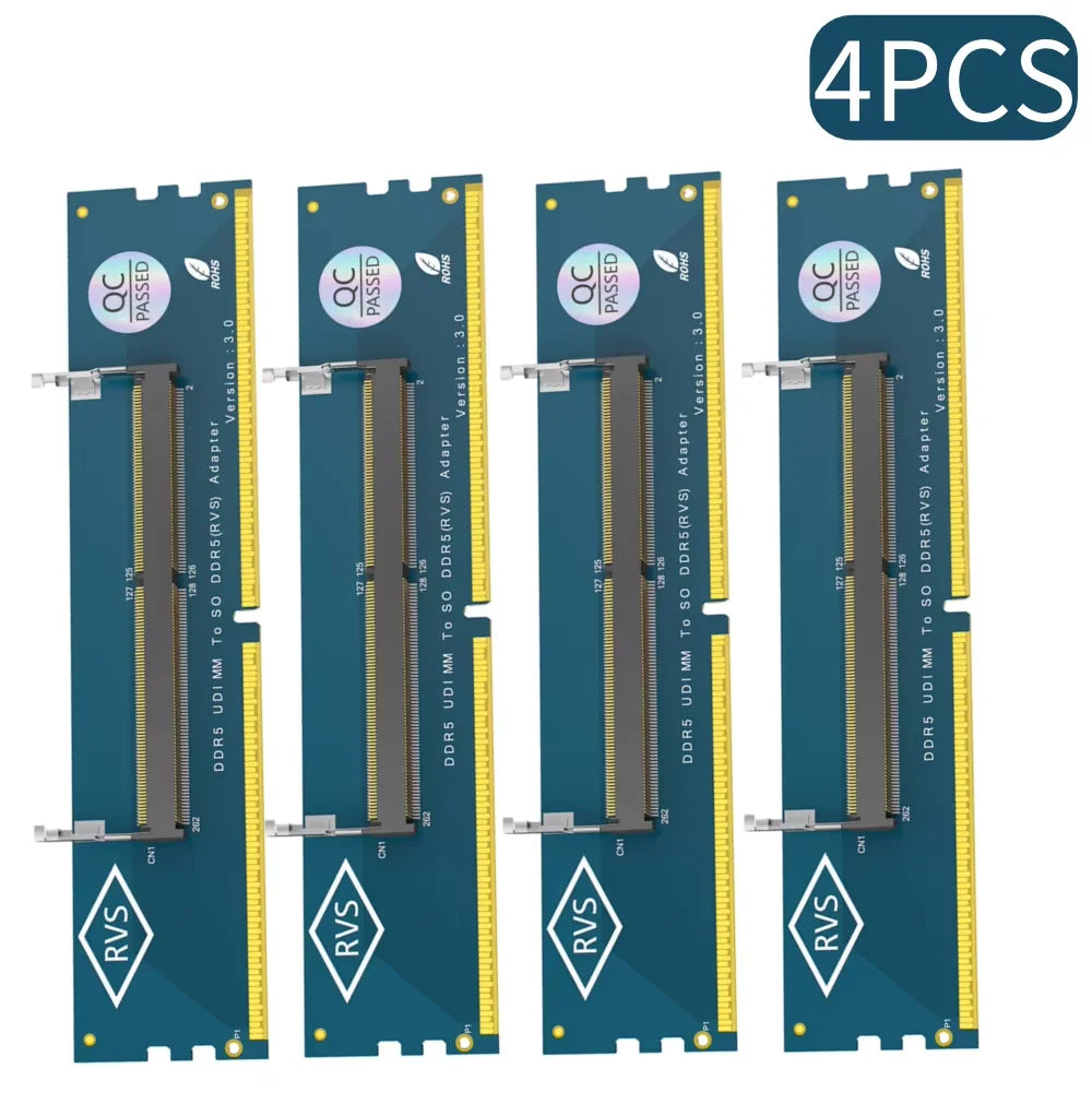 5-1PC Laptop SO DDR5 RAM To Desktop DDR5 U-DIMM Adapter Laptop To Desktop SO-DIMM To PC DIMM Card DDR5 Memory RAM Adapter Card