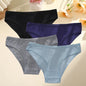 4PCS/SET Women's Cotton Panties Sexy Soft Striped Underpants 12 Solid Color Briefs Female Comfortable Stretch Lingerie M-XL