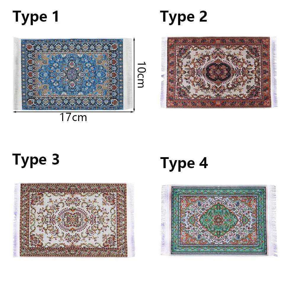 Turkish Style Miniature Weaving Rug Playing House Floor Coverings Dollhouse Carpet  1:12 Scale Doll Accessories