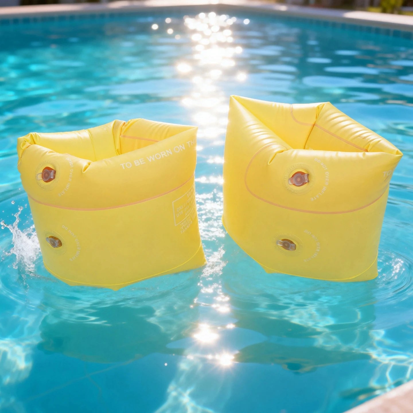 2pc New Macaron Color Inflatable Arm Float Bands For All Age Swimming Arm Rings，PVC Water Floating Sleeves, Summer Swimming Trai