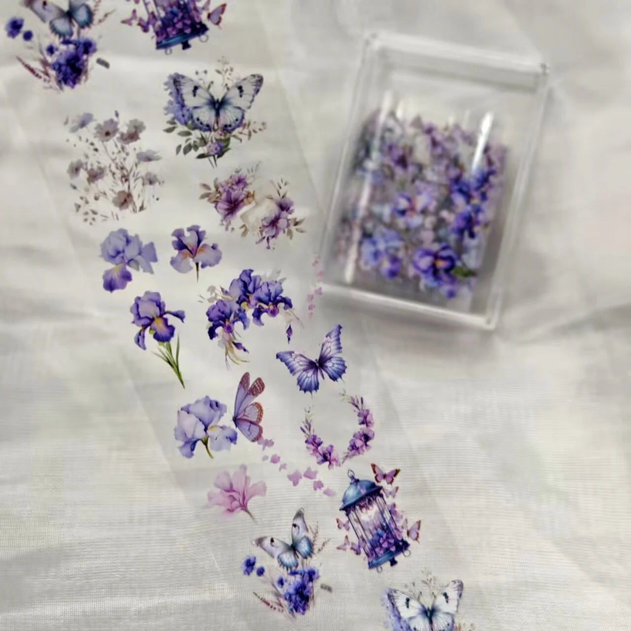 1Pc 100cm Flower Nail Foils for Transfer Paper Floral Stickers Rose Nails Wraps Tulip Nail Art Decorations