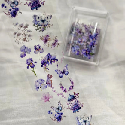 1Pc 100cm Flower Nail Foils for Transfer Paper Floral Stickers Rose Nails Wraps Tulip Nail Art Decorations