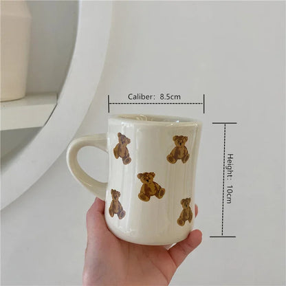 Ceramic Coffee Mug Cartoon Bear Chocolate Bear Mugs Girl Retro Coffee Cup Afternoon Tea Cute Ceramic Mugs Cute Coffee Mug Cup