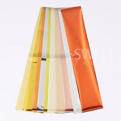 10pcs Metallic Nail Transfer Foils Mirror Gold Silver Purple Starry Paper Gel Polish Transfer Sticker DIY Pattern Manicure Decor