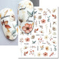 3d Nail Art Decals Elegant White RoyalBlue Roses Flowers Adhesive Sliders Nail Stickers Decoration For Nail Manicure