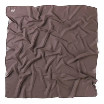 90*90cm Square Chiffon Hijab Scarf Women Solid Color Muslim Soft Head Scarf Islamic Shawls and Wraps Headband Musulman Scarves