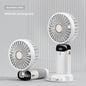 Portable Handheld Mini Fan Foldable Neck Hanging Fans 5 Speed USB Rechargeable Fan with Phone Stand and Display Screen 1800mAh