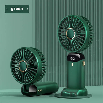 Lenovo Portable Handheld Fan Foldable Neck Hanging Fans 5 Speed USB Rechargeable Fan with Phone Stand & Display Screen 1800mAh