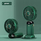 Lenovo Portable Handheld Fan Foldable Neck Hanging Fans 5 Speed USB Rechargeable Fan with Phone Stand & Display Screen 1800mAh