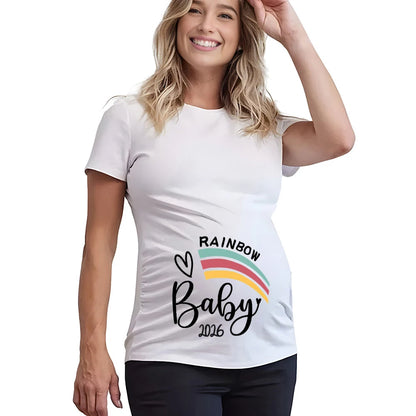 Baby Loading 2026 Print Maternity Shirts Women Pregnancy Announcement T-Shirt Female Pregnancy Clothes New Mom Summer Tops Tee