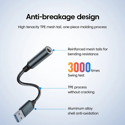 USB To 3.5MM Jack Audio Adapter USB to 3.5mm Headset/Microphone External Stereo Sound For PC Laptops USB to 3.5 Jack Adapter