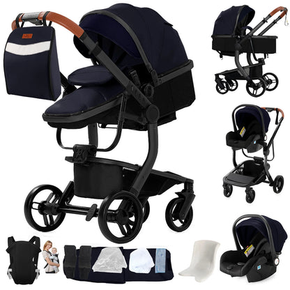 Baby pram Lightweight stroller Baby carriage PU 3in1 stroller Baby stroller 3-in-1 Baby carriage strollers for baby light carts