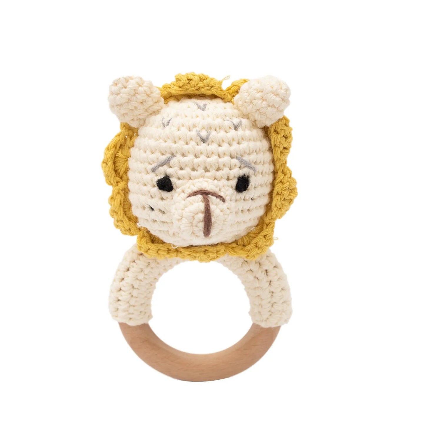 Baby Rattles Crochet Bunny Rattle Toy Wood Ring Baby Teether Rodent Baby Gym Mobile Rattles Newborn Educational Toys Gifts 1pc