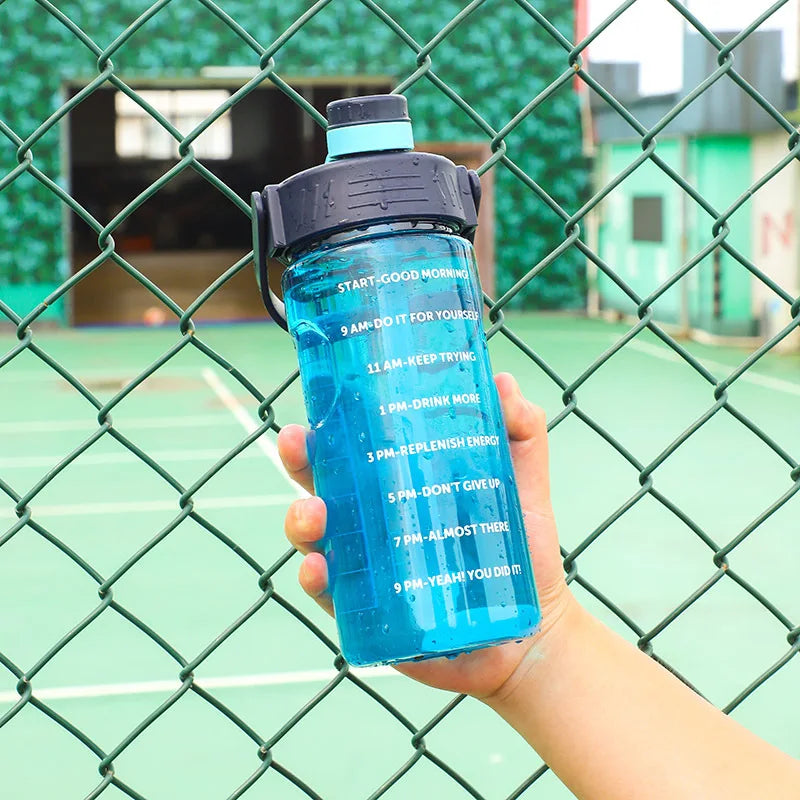 3 Liter Water Bottle with Straw 2L 1L Large Big Motivational  BPA Free School gym Sports Drinking Bottle