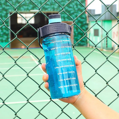3 Liter Water Bottle with Straw 2L 1L Large Big Motivational  BPA Free School gym Sports Drinking Bottle