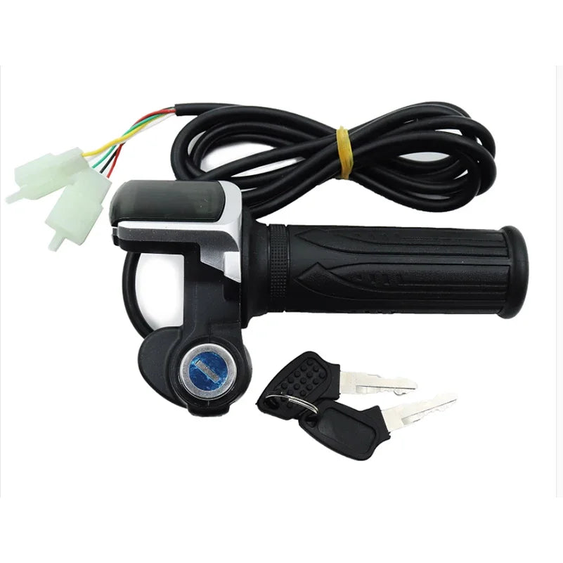 24V/36V/48V Electric Bike Twist Grip Throttle with LCD Battery Display Electric Bicycle Throttle Grip with Power Indicator
