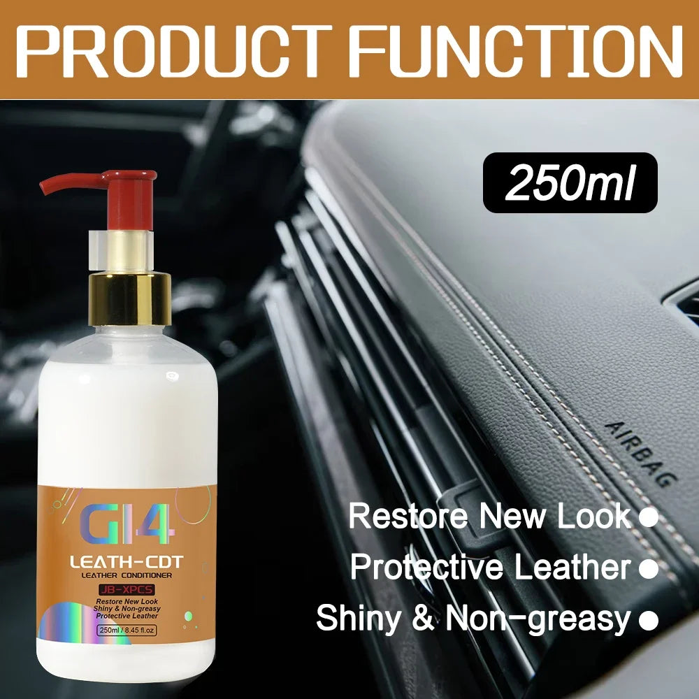 G14 Car Leather Conditioner Agent Restore New Look Protective Leather Clean Refresh Restoration Agent Black Shine Seal Brighten