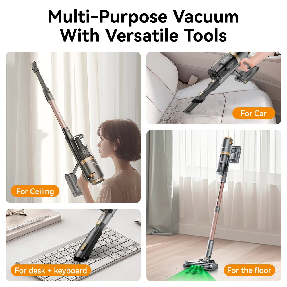 Wireless vacuum cleaner, powerful stick vacuum, upgraded home green anti-tangle floor brush, rechargeable cordless vacuum suitable for hardwood floors, carpets, tiles, and pet hair, household vacuum.